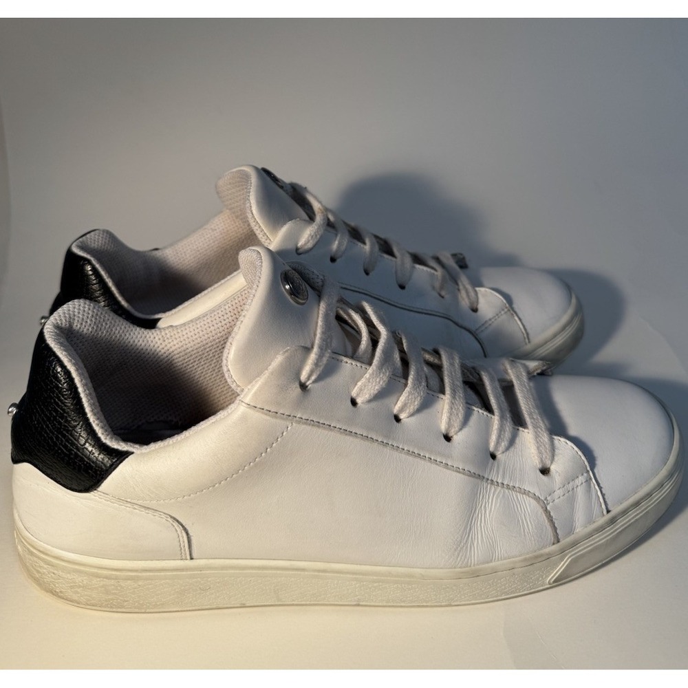 Longchamp Men's Leather Sneakers Men's Eu 41 /US 8 White / Black Original